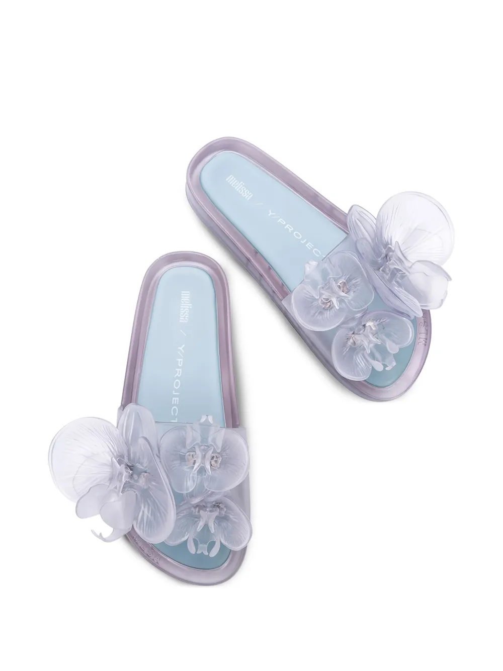 Melissa x Y Project flower-embellished slide sandals White