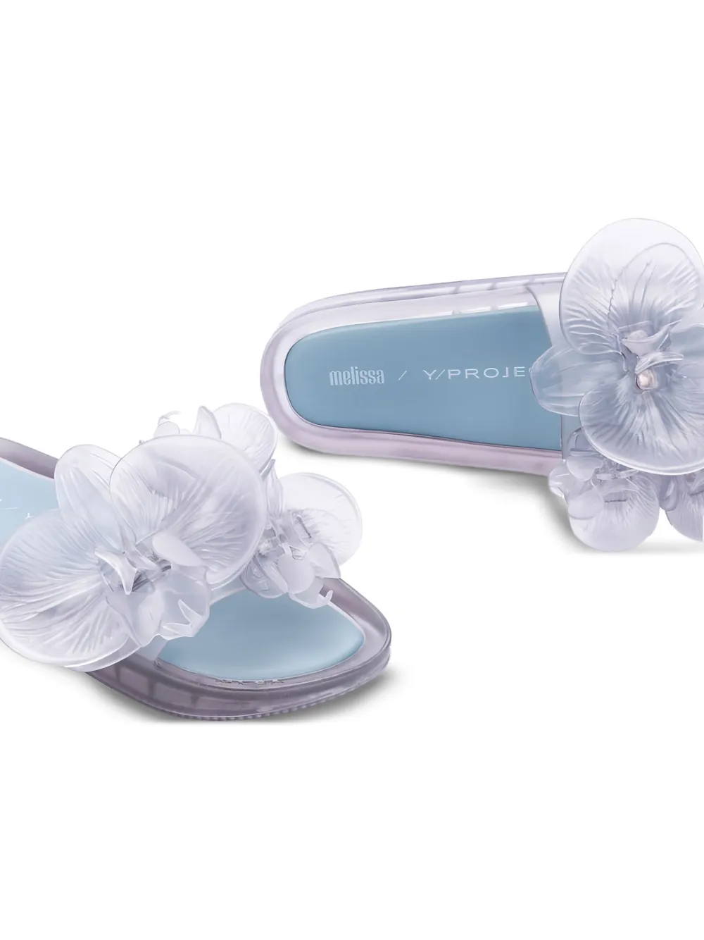 Melissa x Y Project flower-embellished slide sandals White