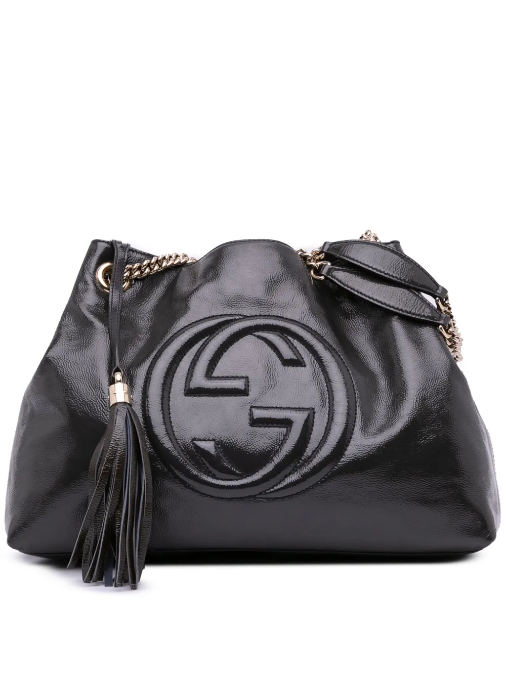 Gucci Pre-Owned 2016-2024 Medium Patent Soho Chain tote bag - ブルー Gucci Pre-Owned 2016-2024 Medium Patent Soho Chain tote bag - ブルー