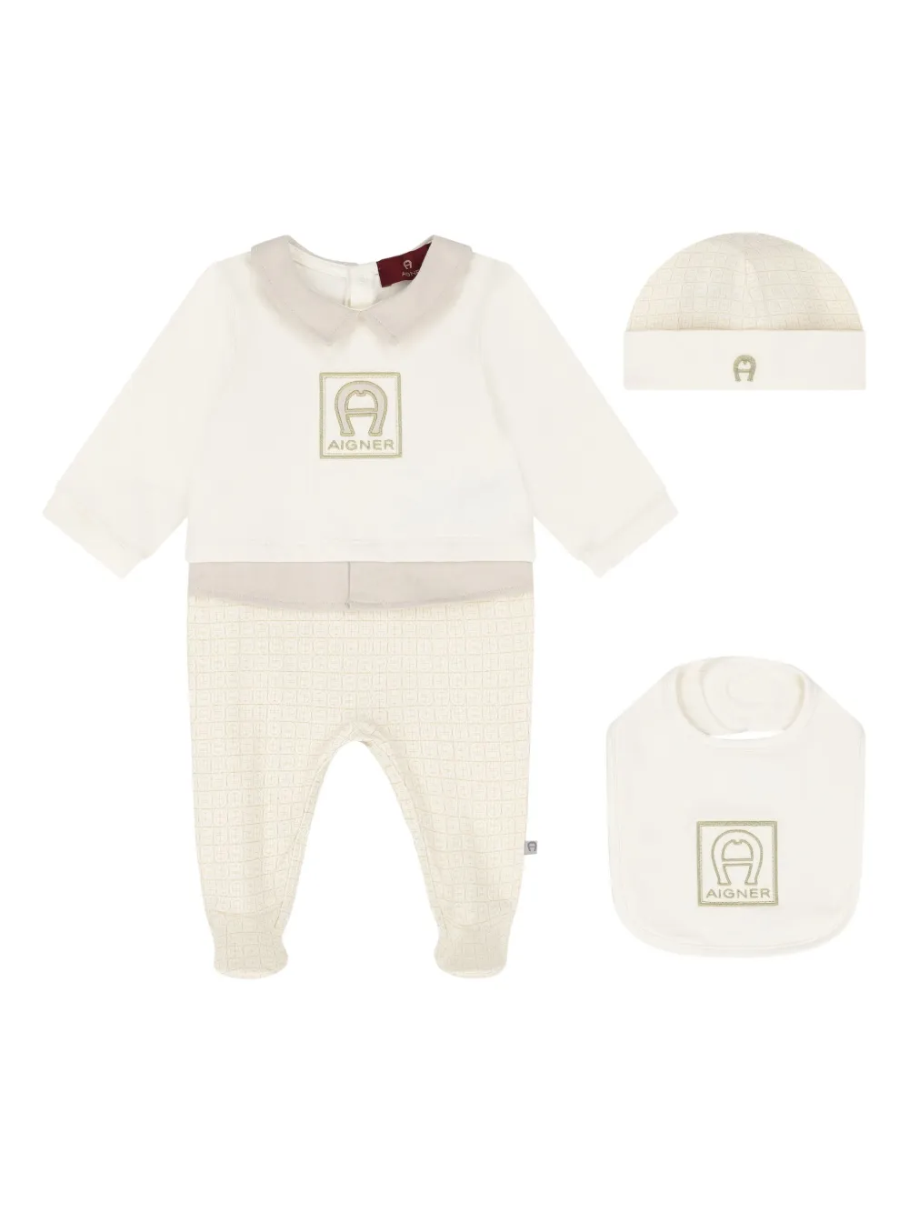 Aigner Kids Babypakje met geborduurd logo Beige