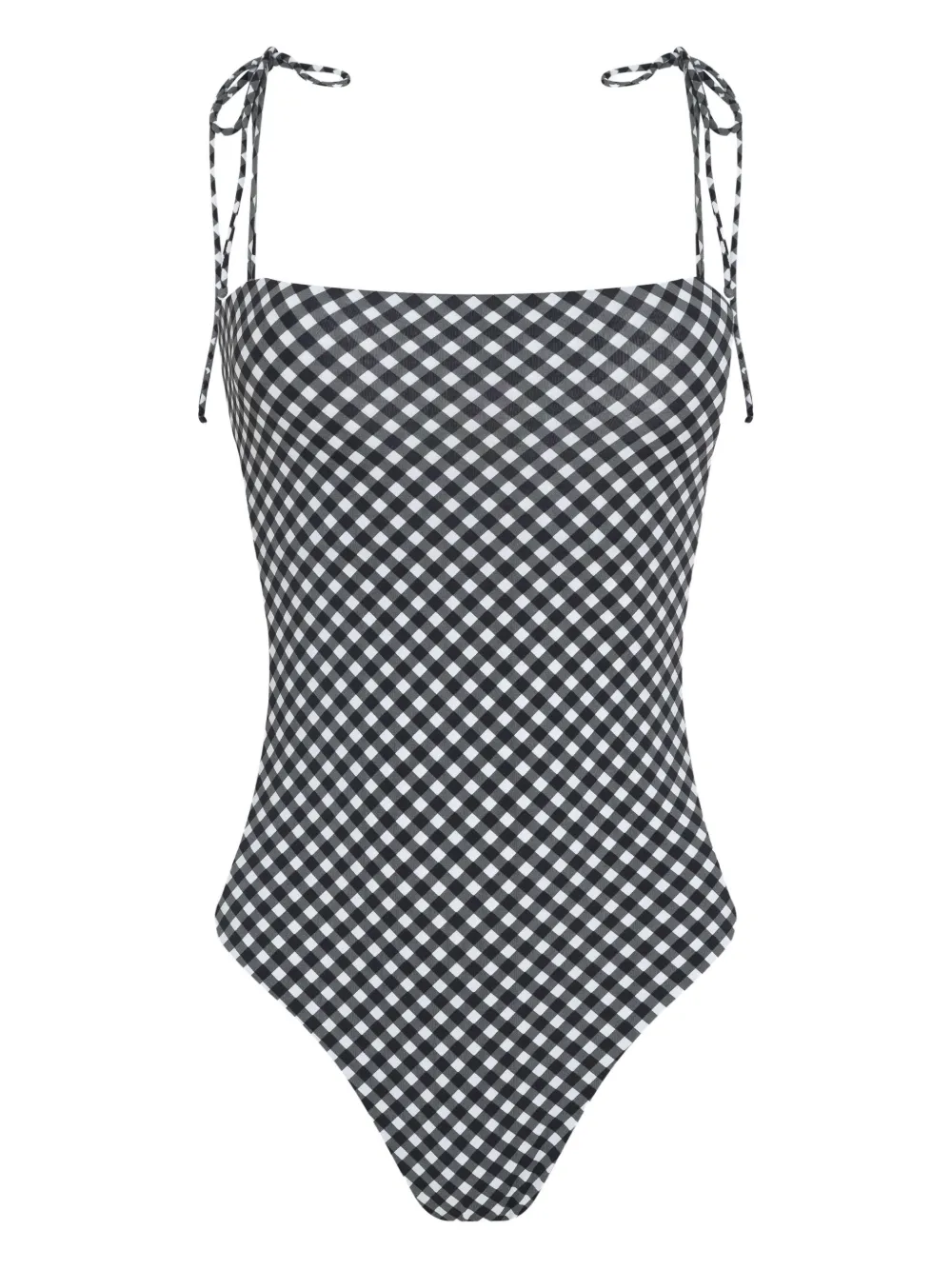 Lygia & Nanny Winona badpak met gingham ruit Zwart