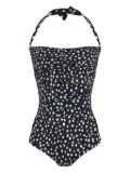 Lygia & Nanny Wangari ruched polka-dot swimsuit - Black