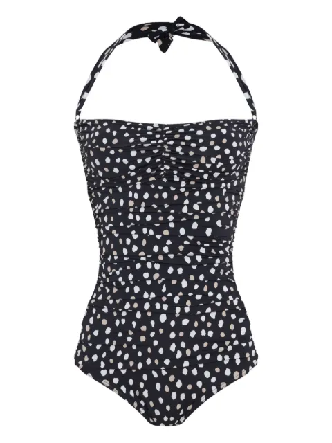 Lygia & Nanny Wangari ruched polka-dot swimsuit