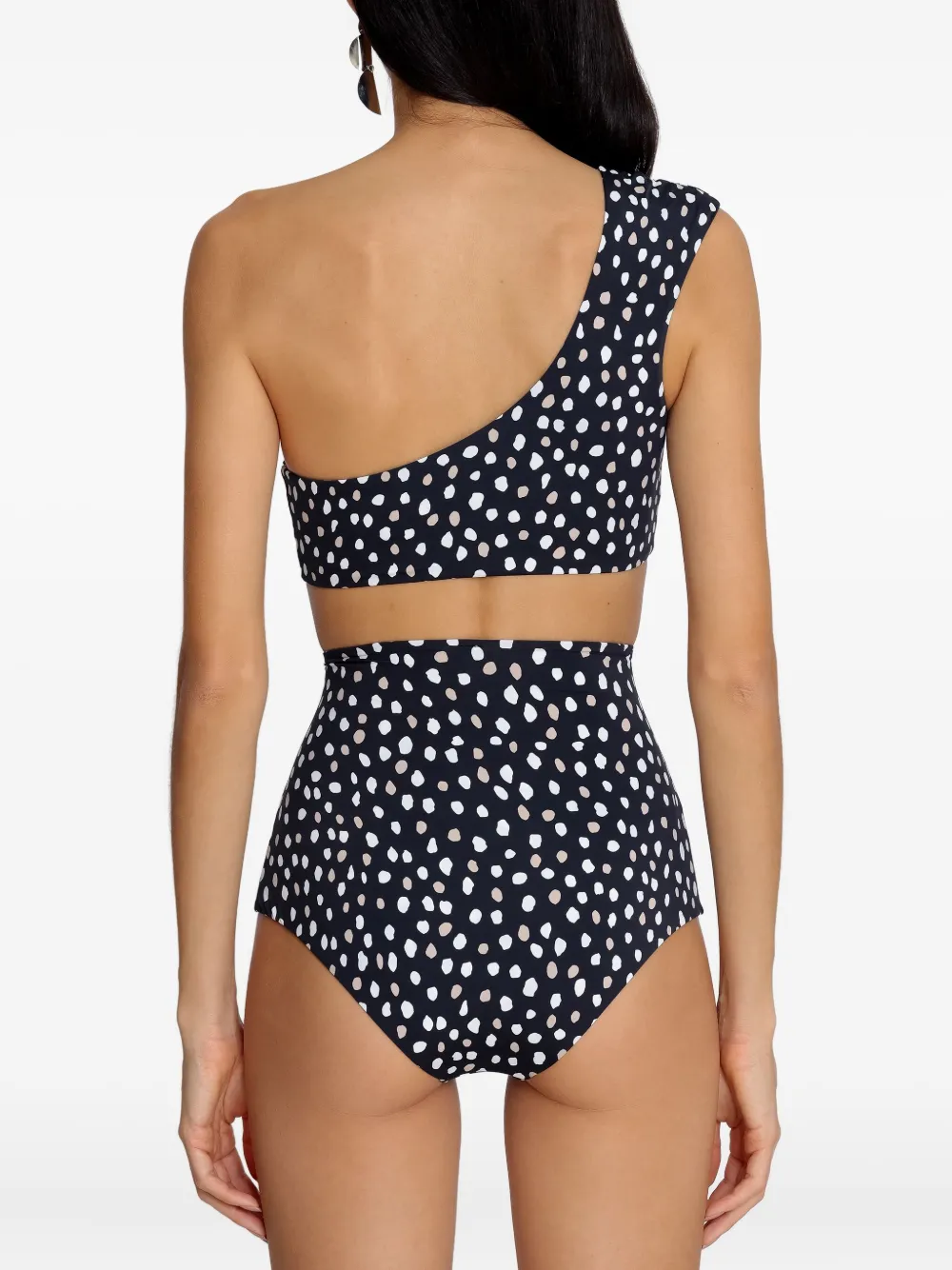Lygia & Nanny Marjory asymmetrische bikini met stippen Zwart