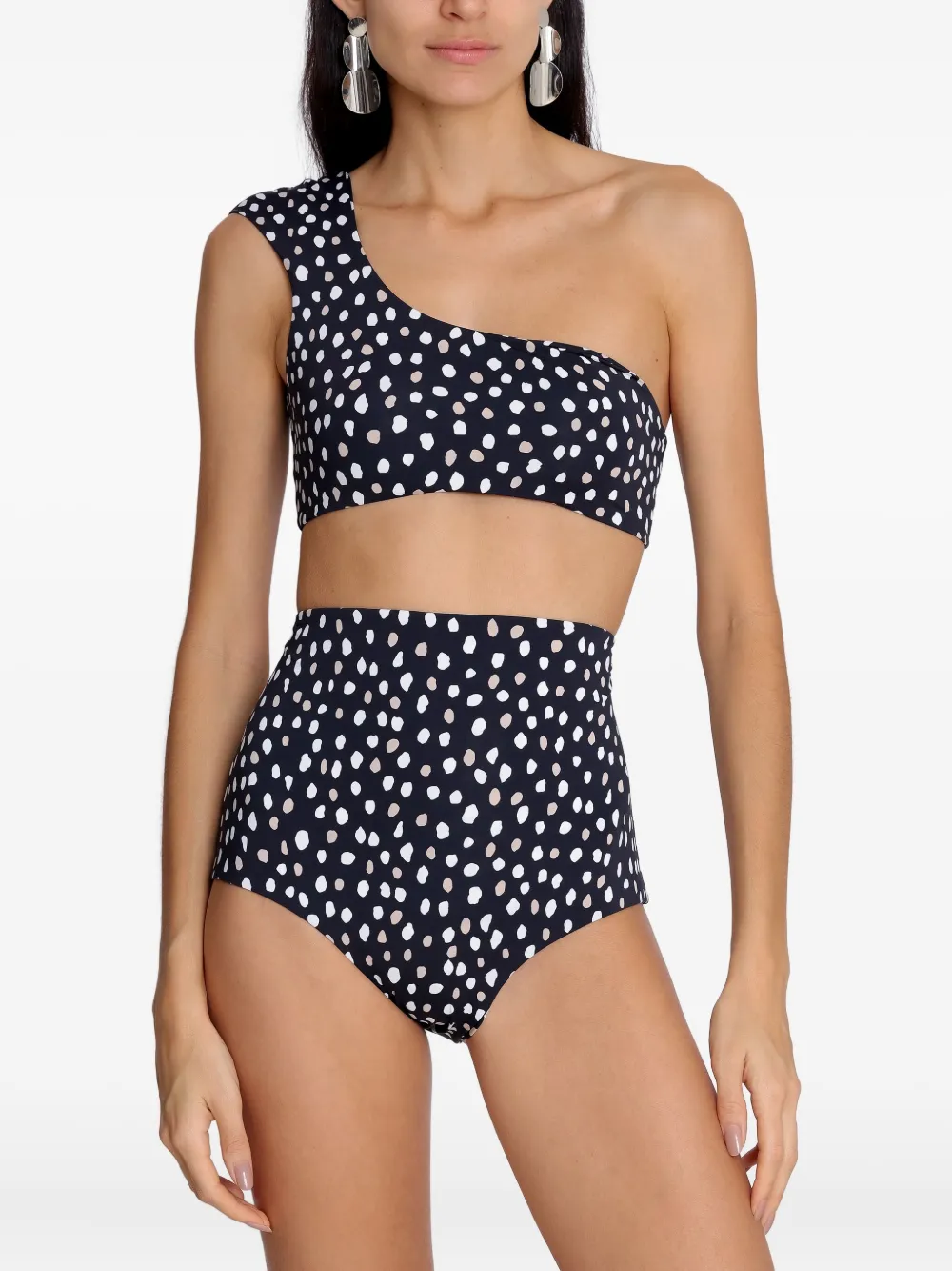Lygia & Nanny Marjory asymmetrische bikini met stippen Zwart