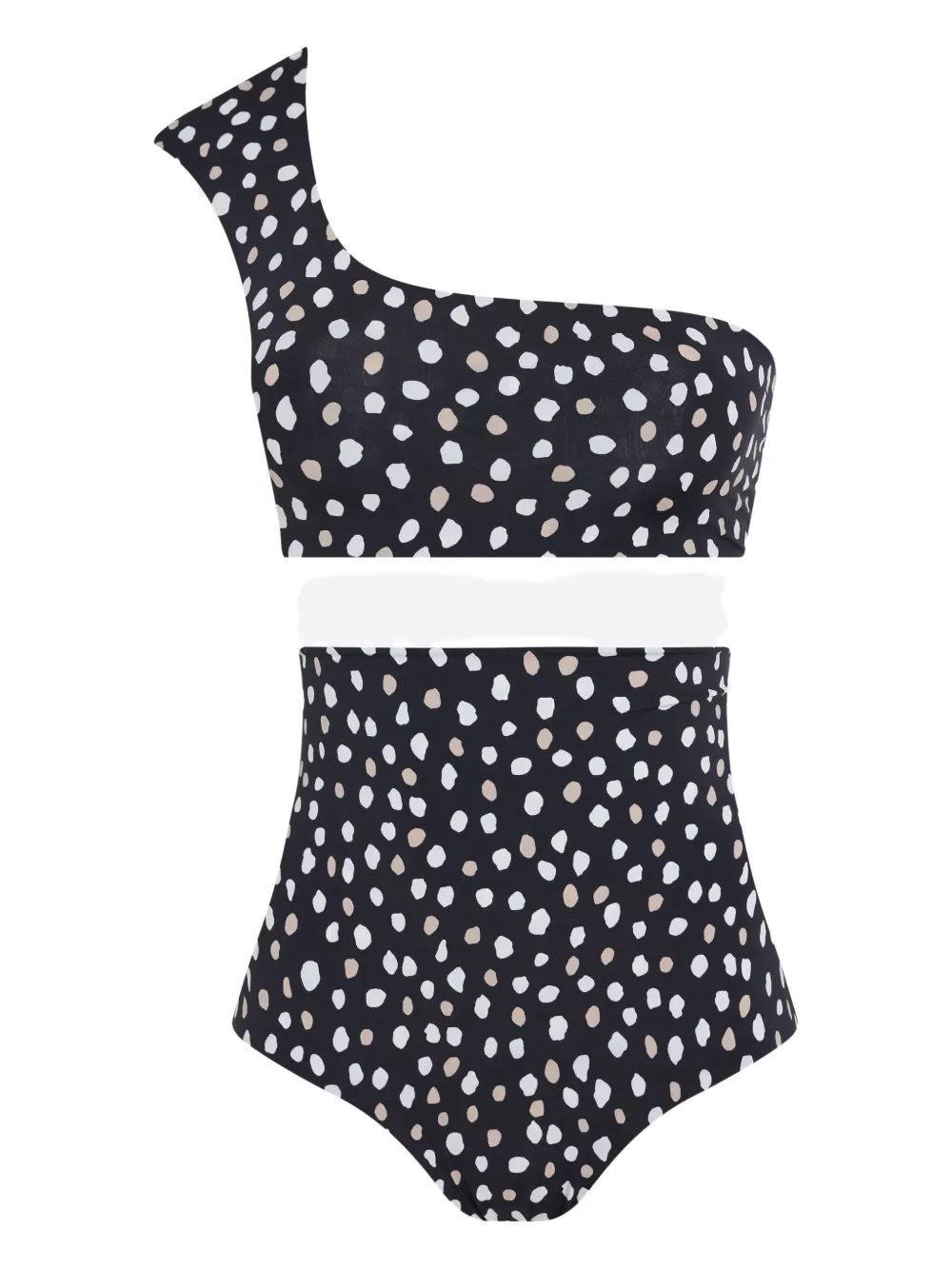 Lygia & Nanny Marjory asymmetrische bikini met stippen Zwart