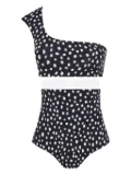 Lygia & Nanny Marjory asymmetrical polka-dot bikini set - Black