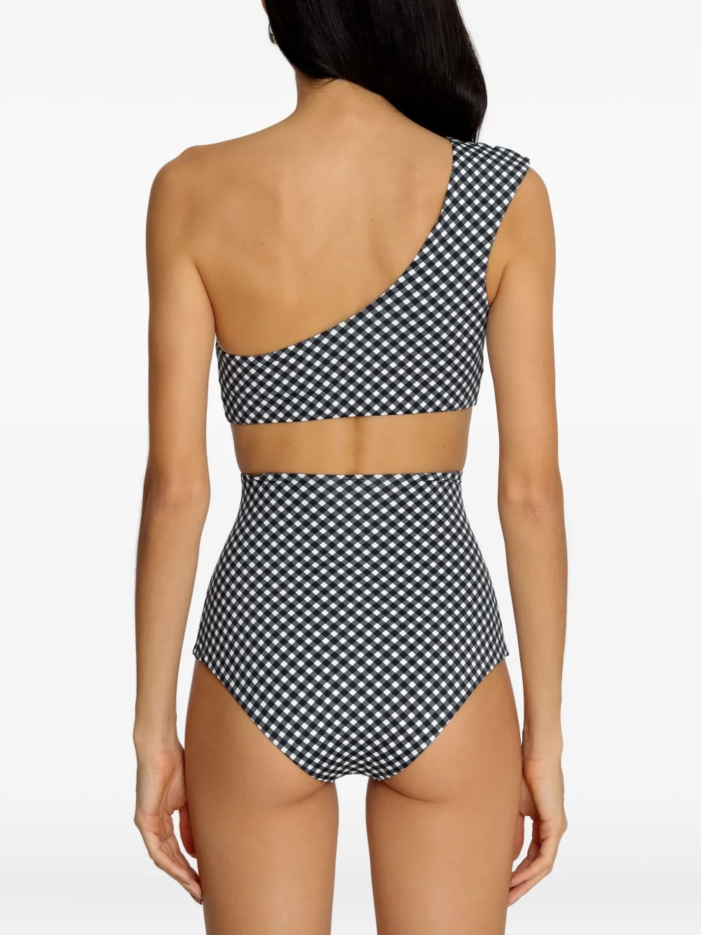 Lygia & Nanny Marjory asymmetrische geruite bikini Zwart