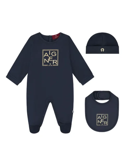 Aigner Kids logo-print babygrow set 