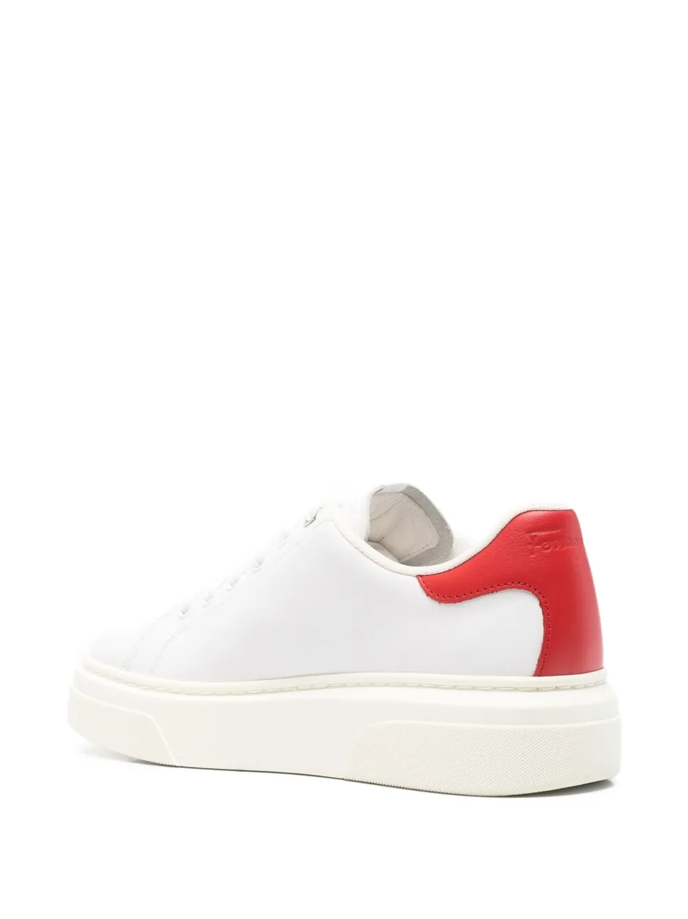 Ferragamo leather lace-up low-top sneakers White
