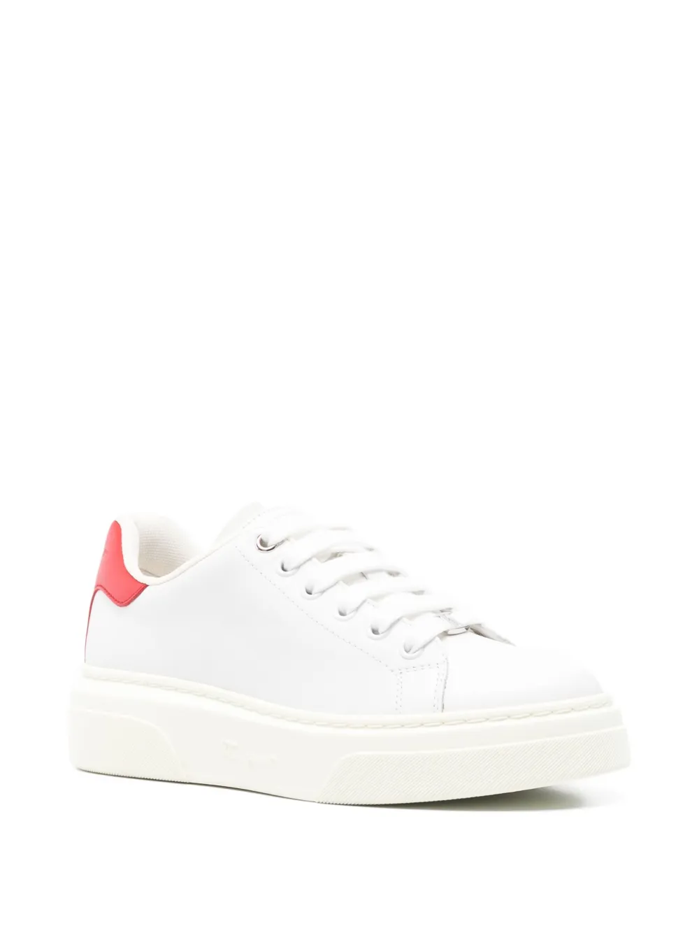 Ferragamo leather lace-up low-top sneakers White