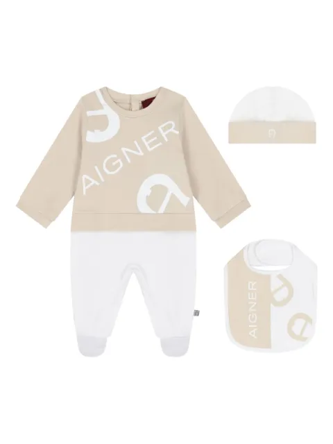Aigner Kids logo-print long-sleeved babygrow set