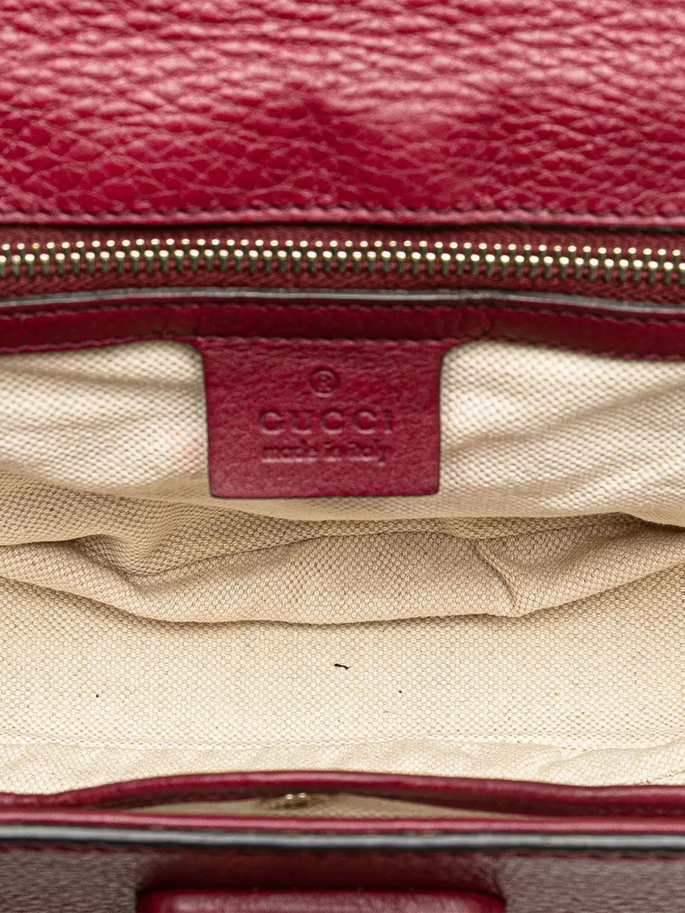 Pre-owned Gucci 2000-2015 Small Leather New Bamboo Satchel In Red