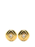 CHANEL Pre-Owned 20th Century Gold Plated Rhinestones Round Clip on Earrings costume earrings
