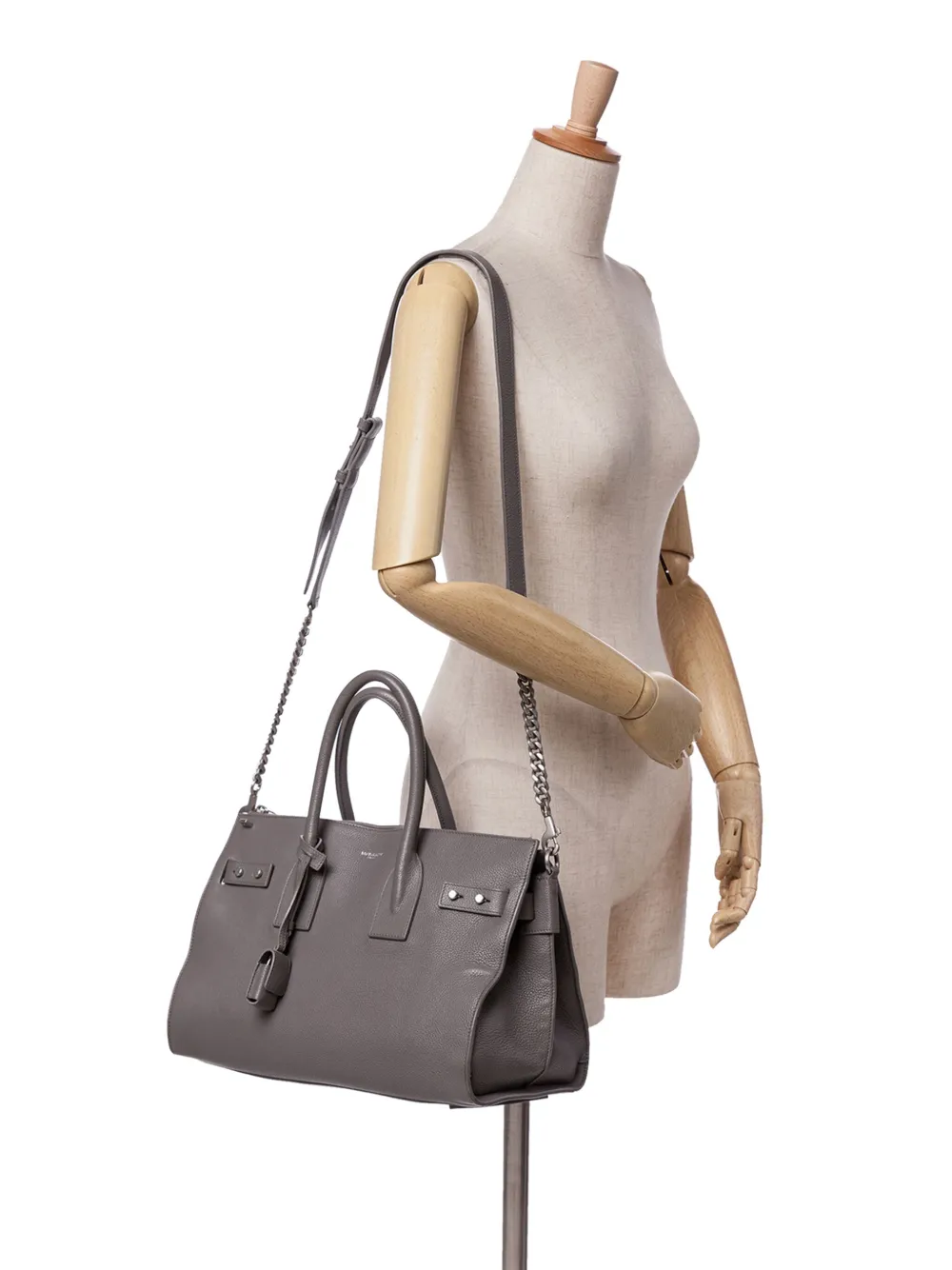 Pre-owned Saint Laurent 2018 Small Grained Calfskin Supple Sac De Jour Satchel