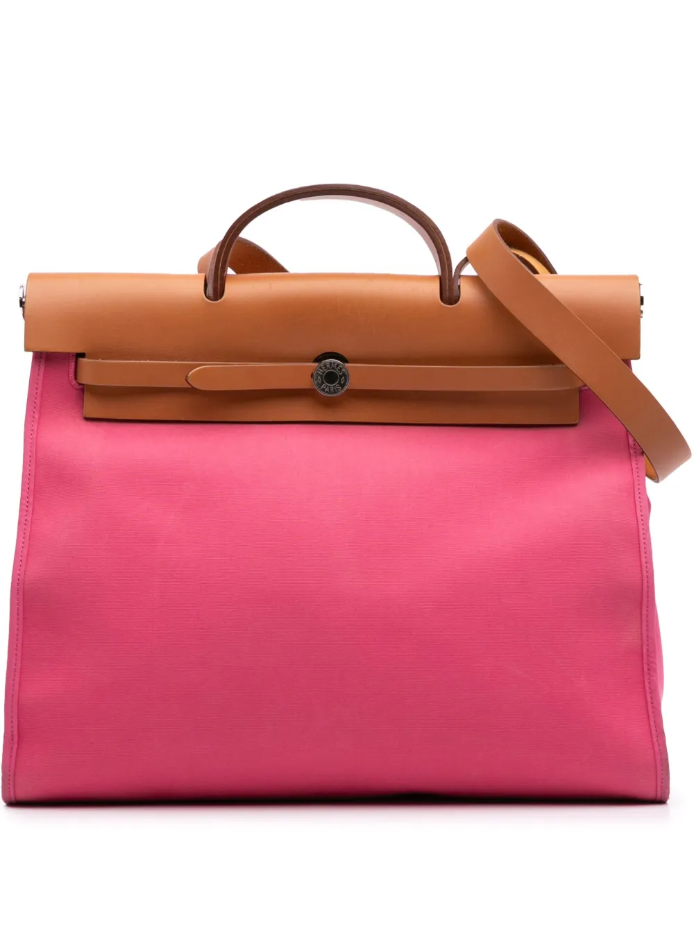 Hermès Pre-Owned 2012 トワル エールバッグ ジップ 39 サッチェルバッグ - ブラウン Hermès Pre-Owned 2012 トワル エールバッグ ジップ 39 サッチェルバッグ - ブラウン