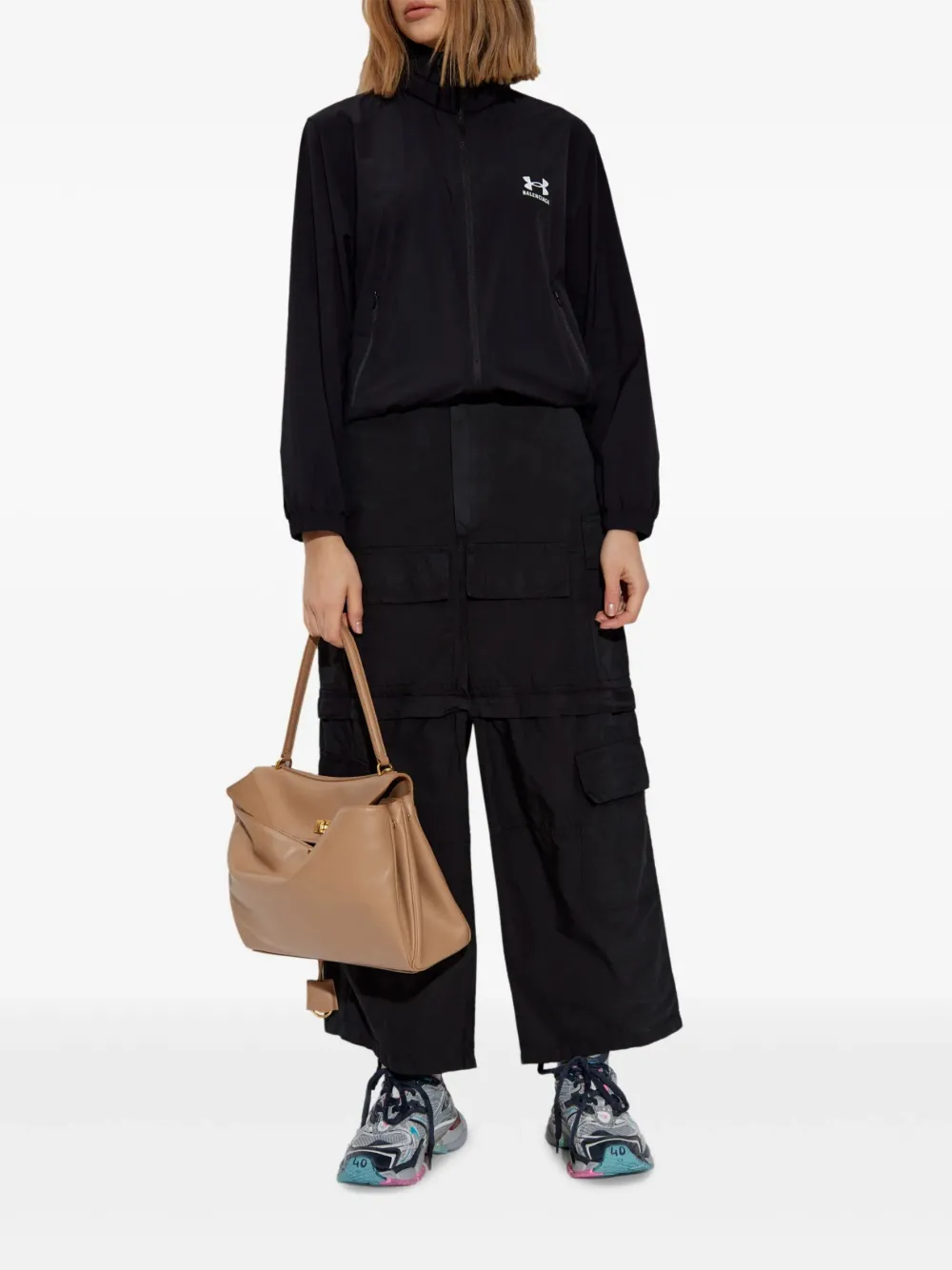 Balenciaga logo-print jacket Zwart