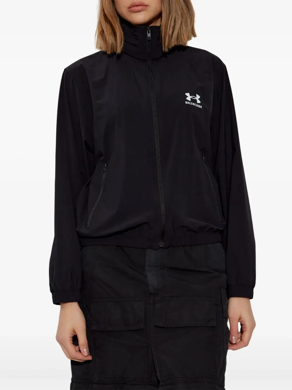 Balenciaga logo-print jacket Zwart