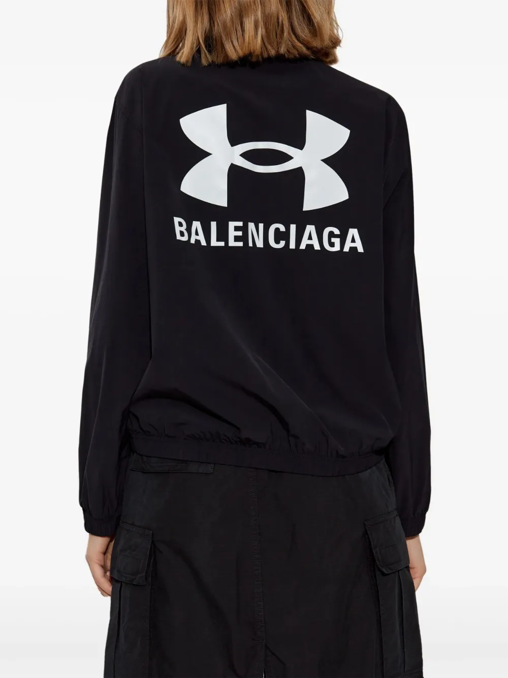 Balenciaga logo-print jacket Zwart