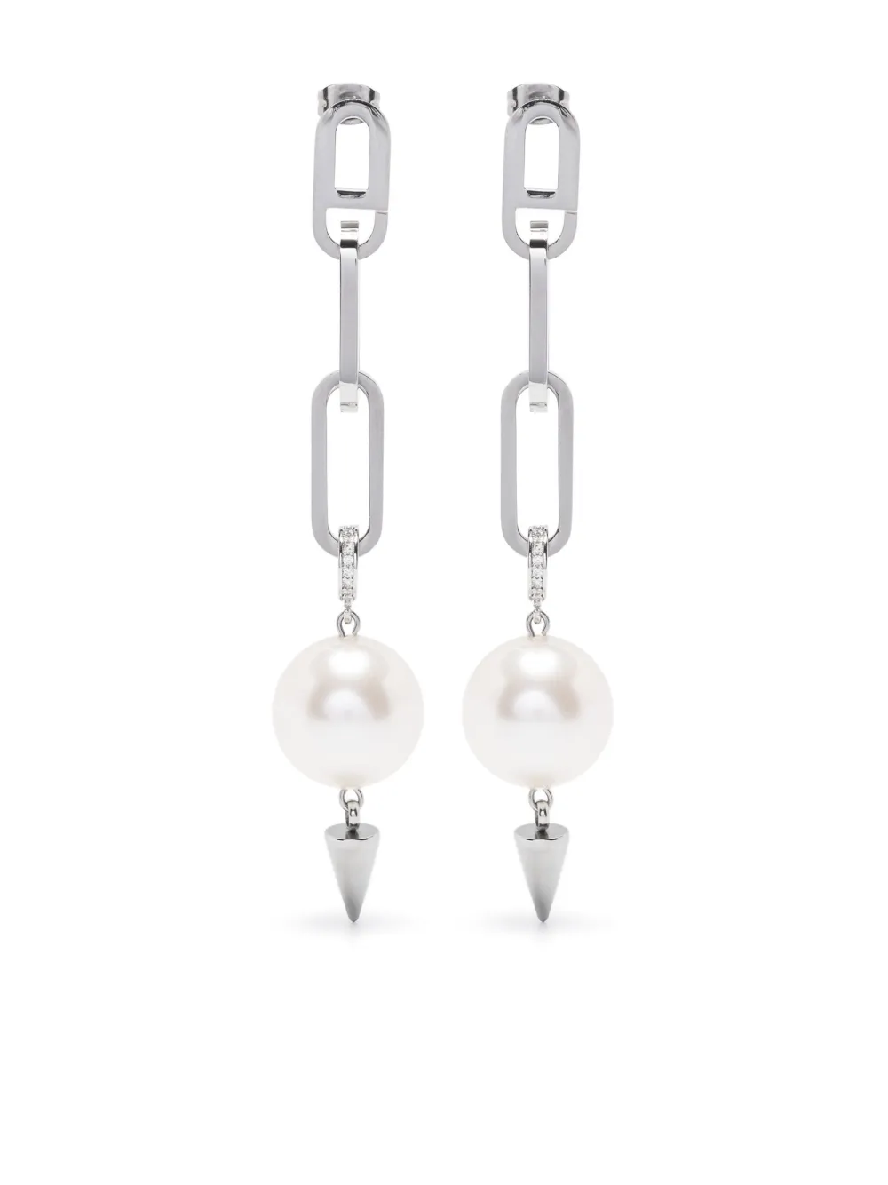 Ellen Conde aretes con aplique en punta | plateado | Image 1