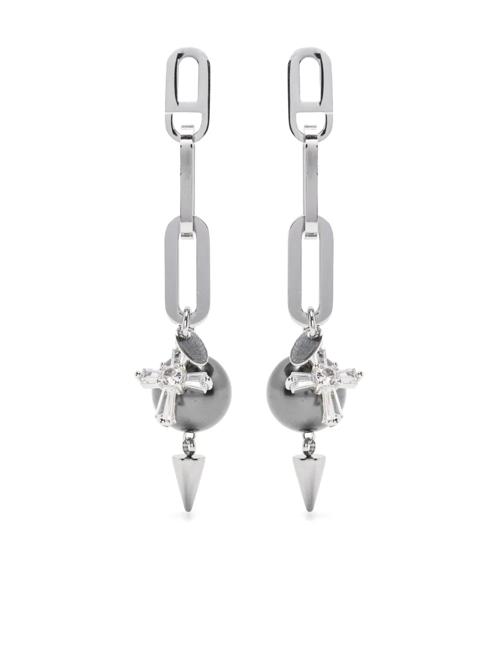 Ellen Conde arete con dije de cruz | plateado | Image 1