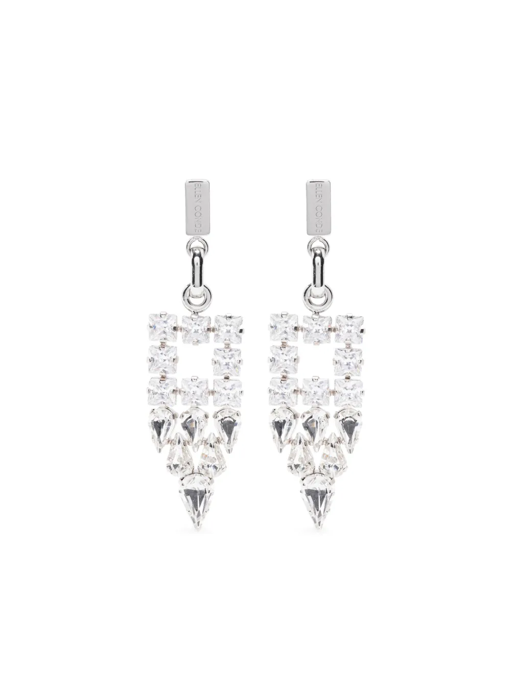 Ellen Conde aretes con detalles de cristal | plateado | Image 1