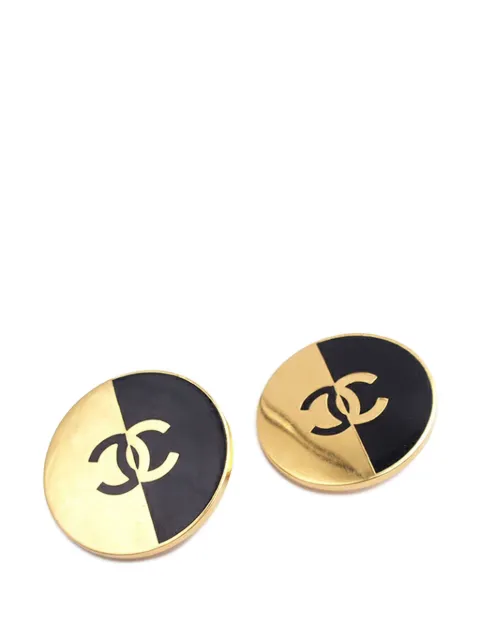 CHANEL Pre-Owned aretes de clip ba�ados en oro del siglo XX