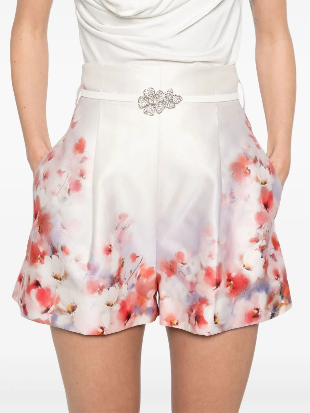 ZIMMERMANN Crush floral-print high-waisted shorts | Short Shorts | Image 2