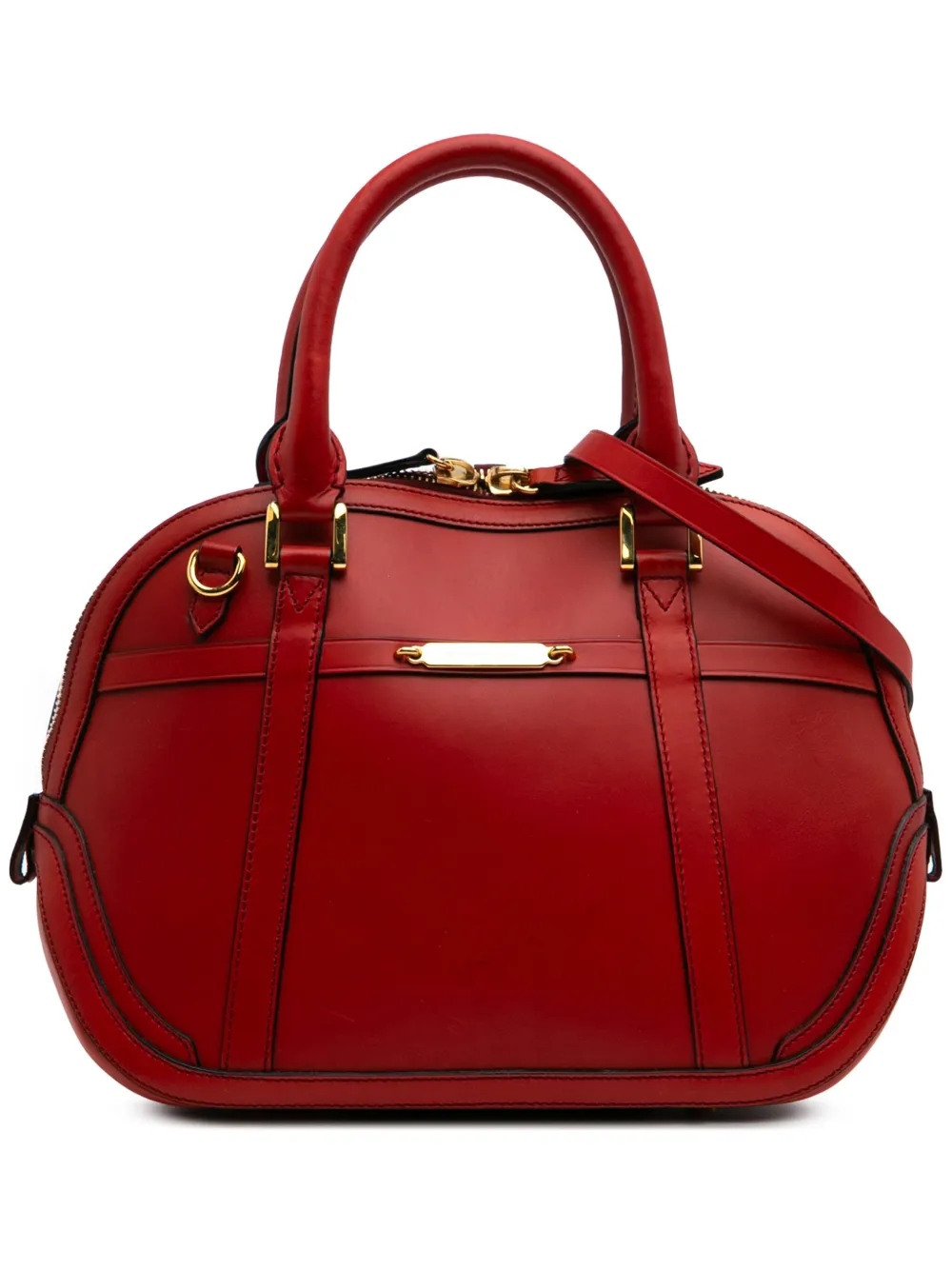 Burberry Pre-Owned 2000-2017 Medium Calfskin Orchard Bowling Bag satchel | Red | Image 1