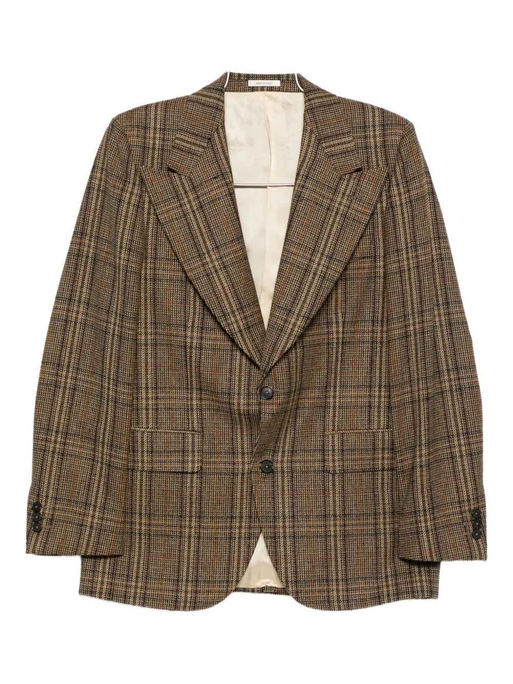 checked single-breasted blazer