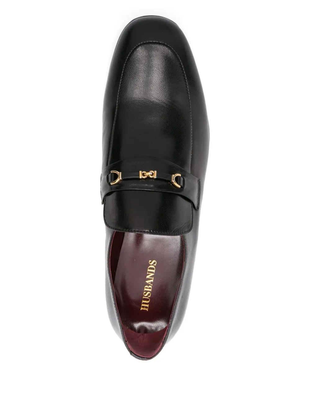 Husbands leather bar loafers Black