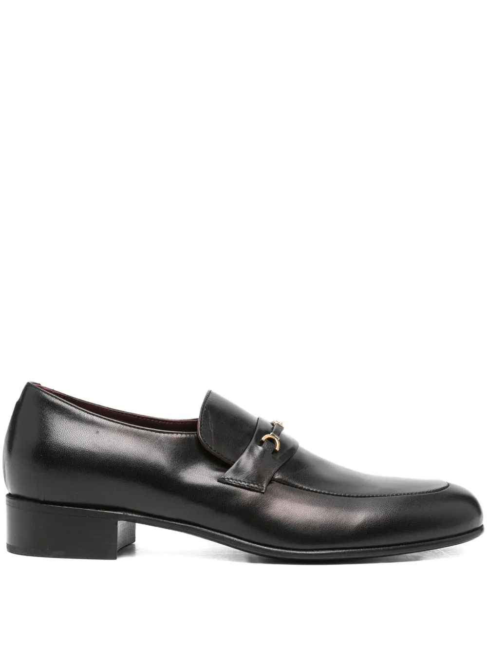 Husbands leather bar loafers Black
