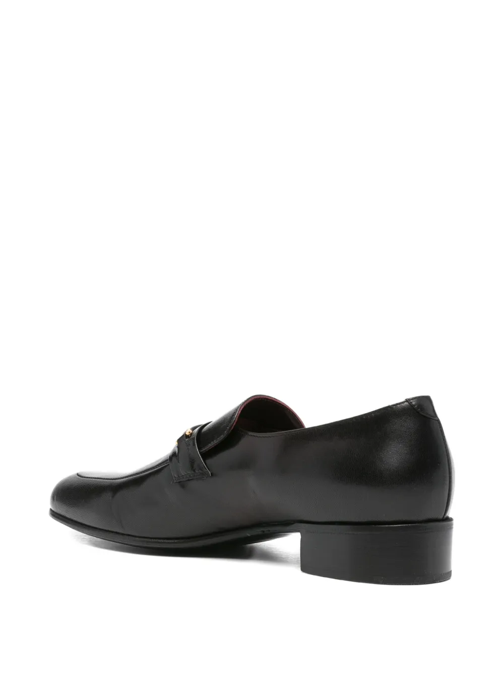 Husbands leather bar loafers Black