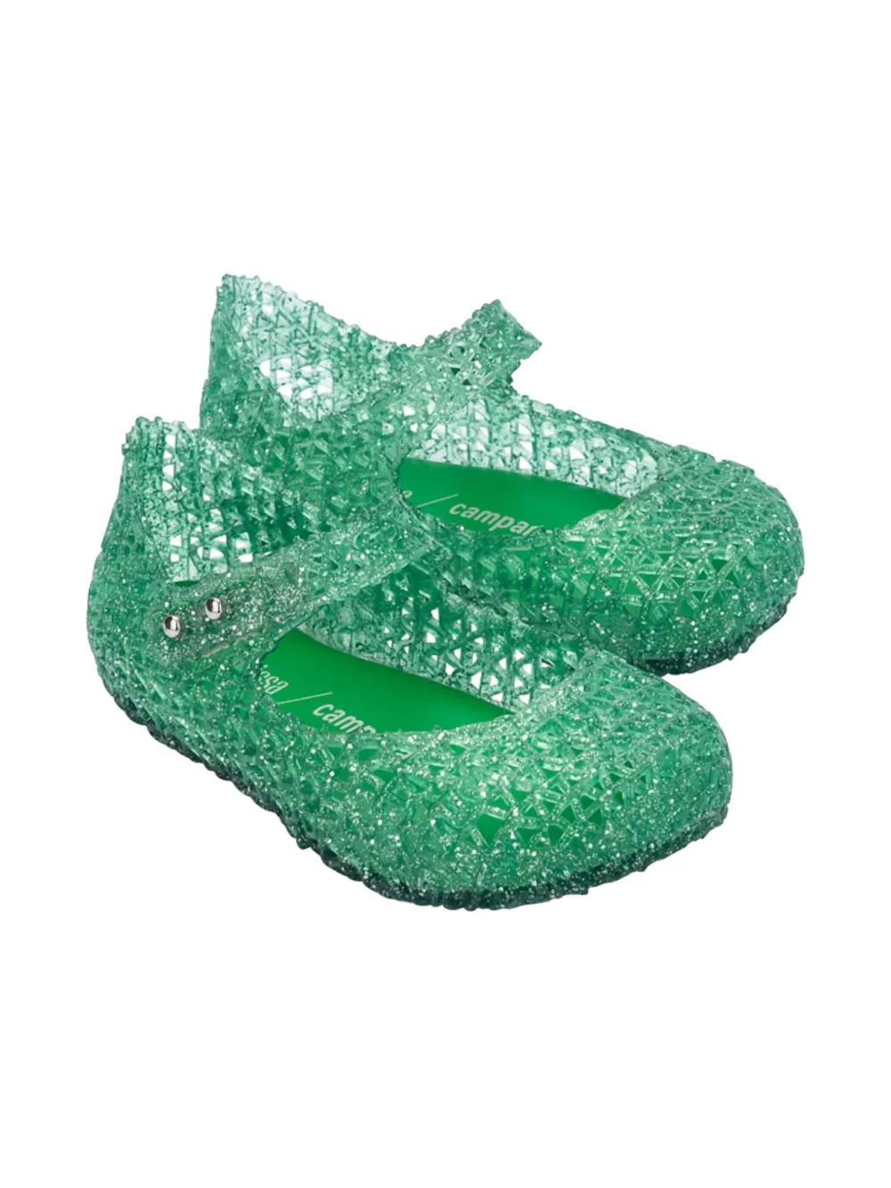 Melissa + Campana glitter-embellished ballet flats - Groen