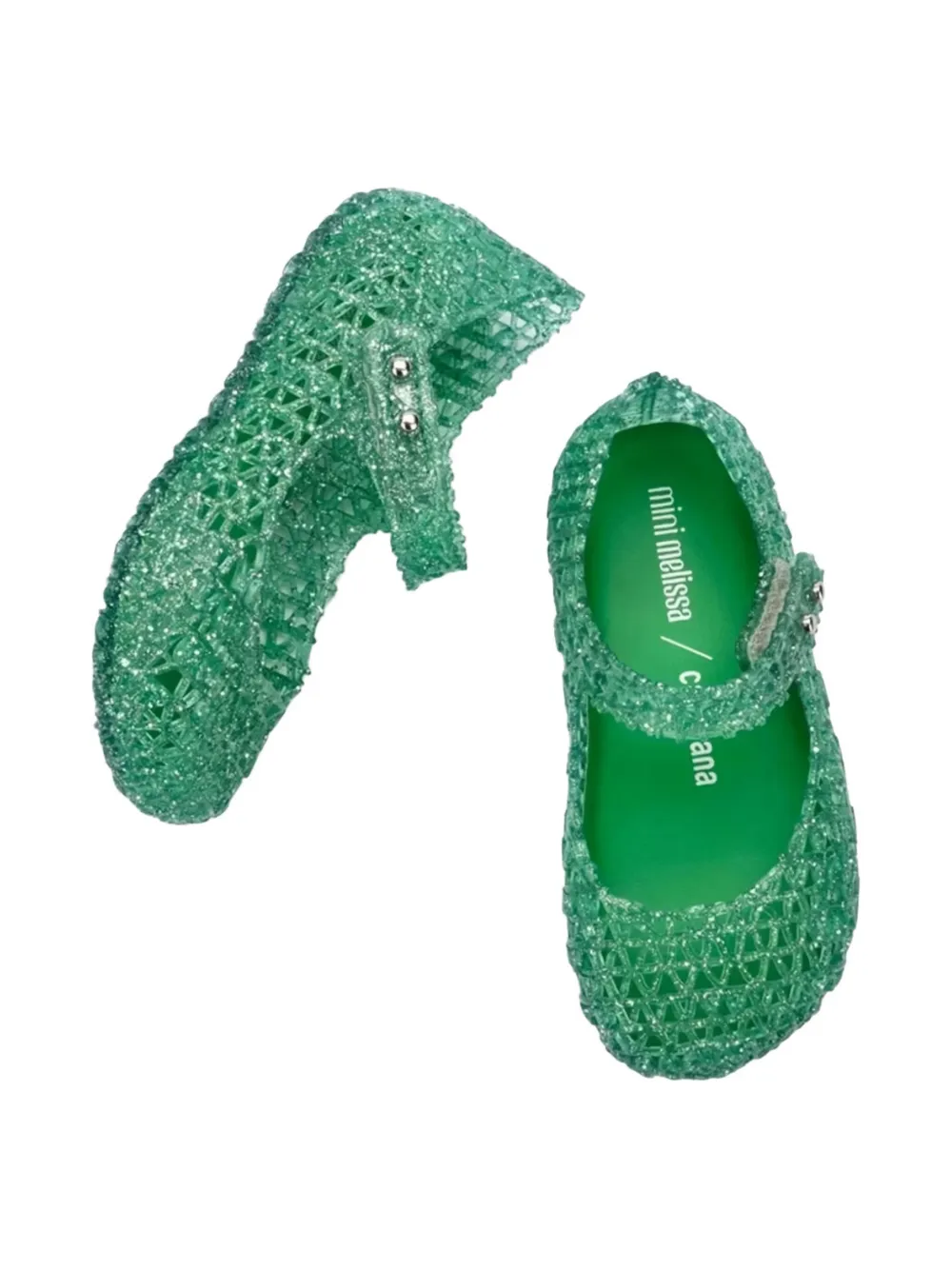 Melissa Mary Jane Crystal-embellished Flats In Green