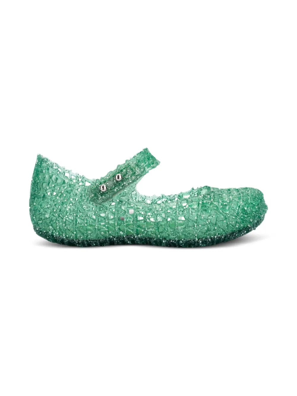 Melissa + Campana glitter-embellished ballet flats Green