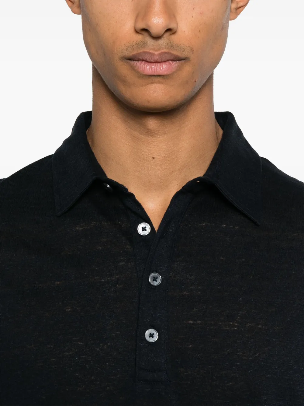 Drykorn Linnen poloshirt Blauw