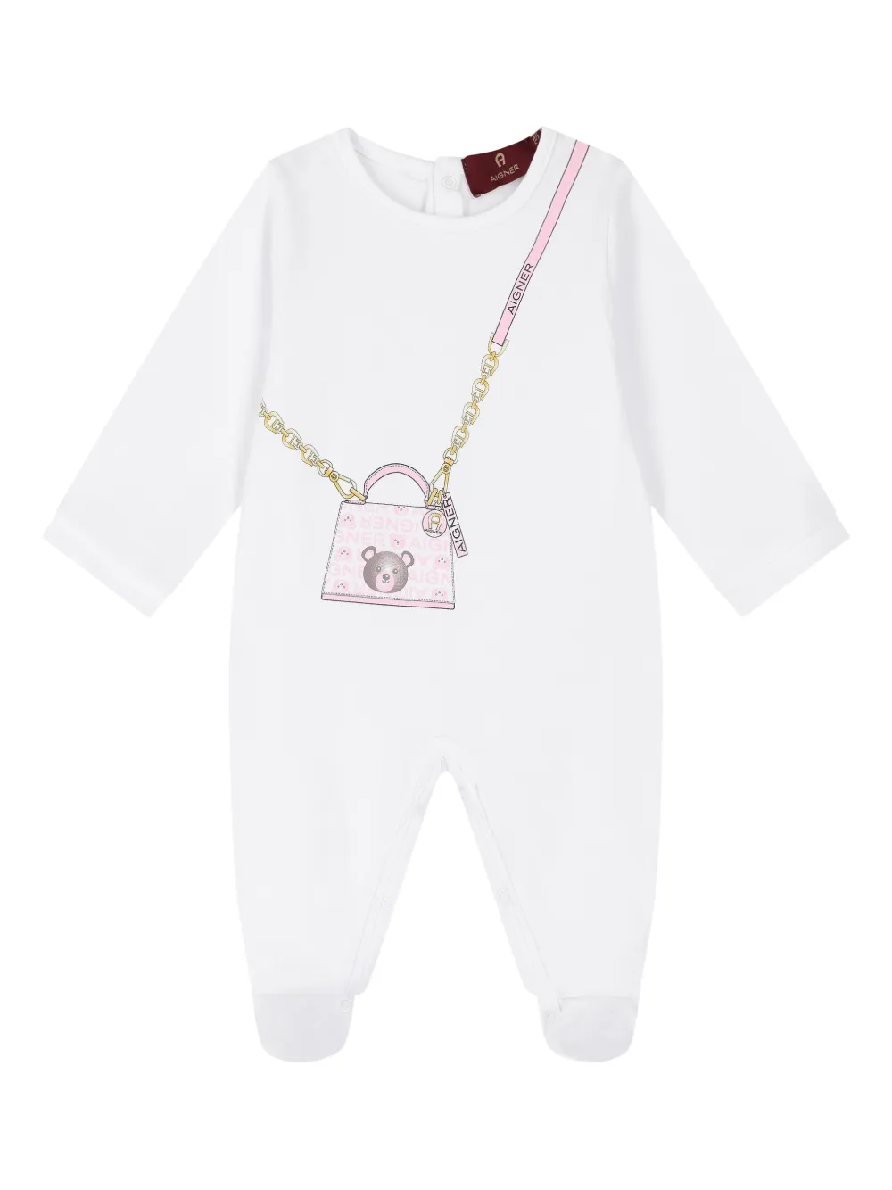 Aigner Kids Twee katoenen rompers Wit