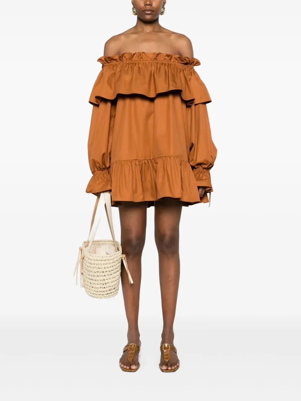 Saint Laurent Off-shoulder top - Bruin