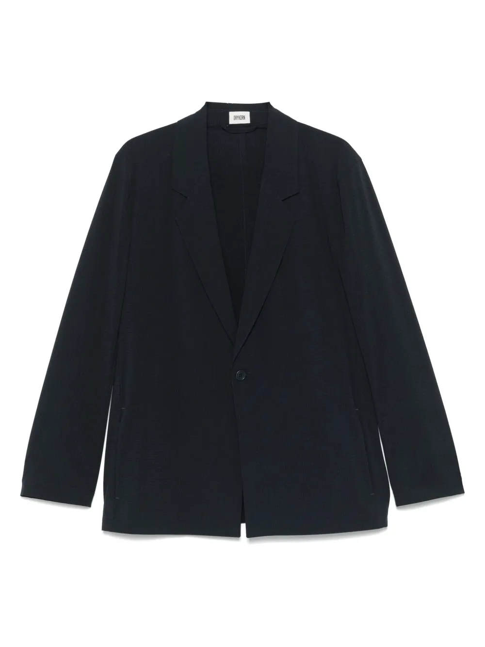 Drykorn logo-appliqué blazer - ブルー Drykorn logo-appliqué blazer - ブルー
