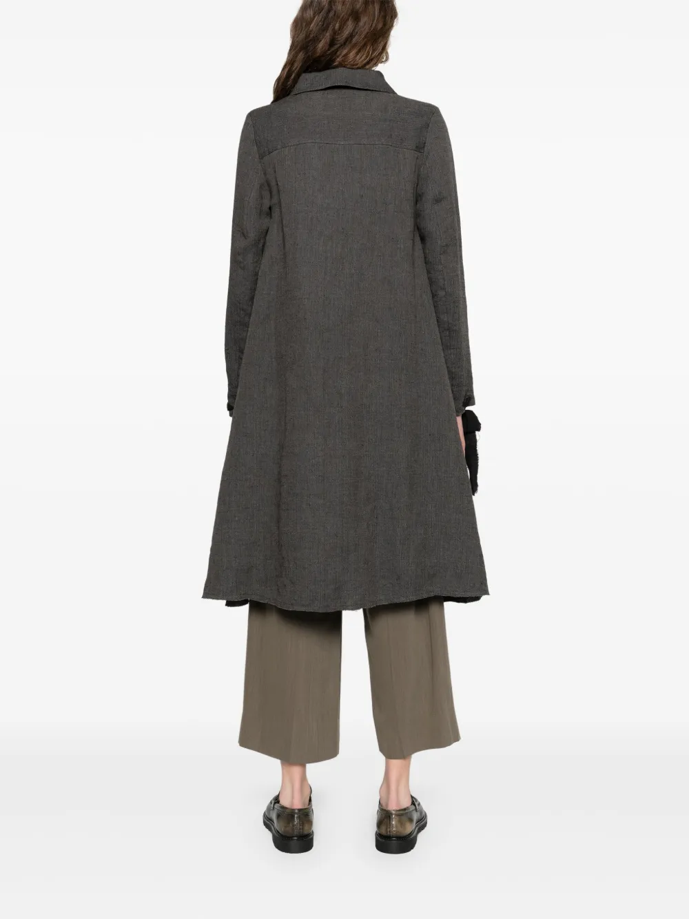 A Tentative Atelier Trenchcoat met enkele rij knopen Grijs