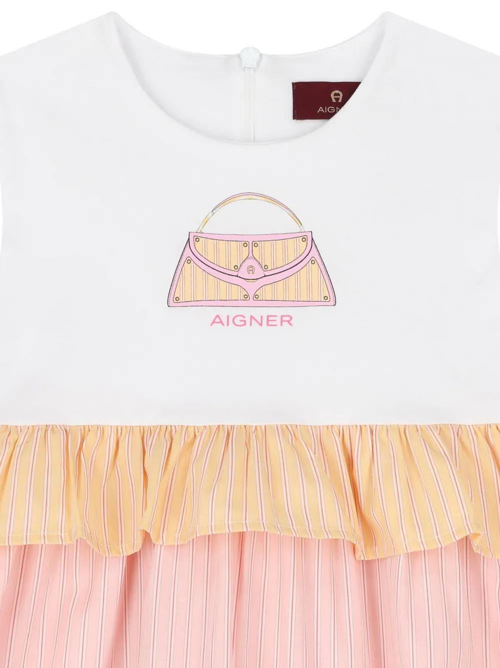 Aigner Kids Jurk met logoprint Wit