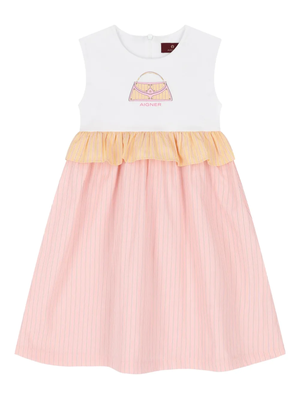 Aigner Kids Jurk met logoprint Wit
