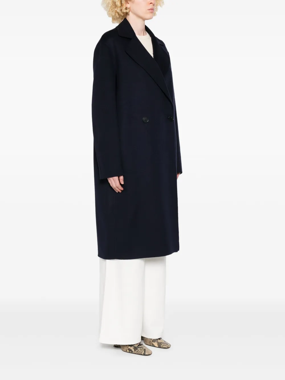 Stella McCartney Wollen jas met dubbele rij knopen Blauw