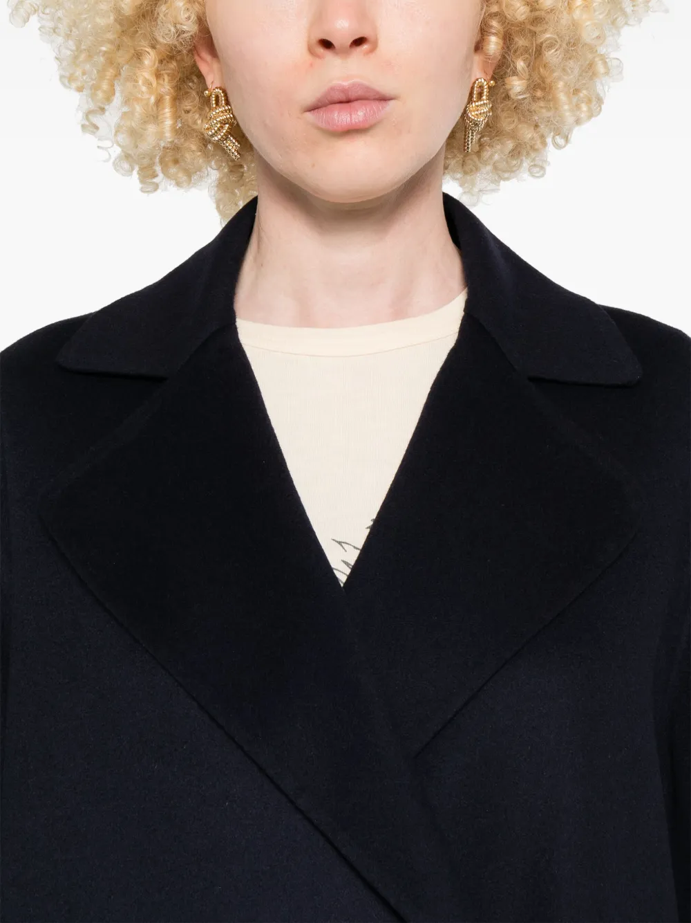 Stella McCartney Wollen jas met dubbele rij knopen Blauw