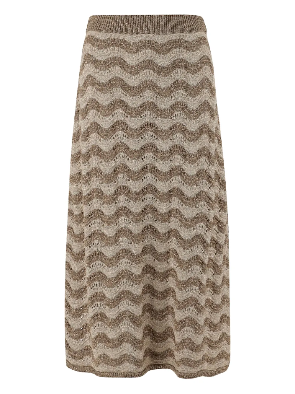 MARKET Gebreide midi-rok Beige