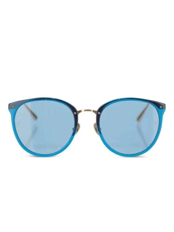 Linda Farrow Round-frame Sunglasses in Blue