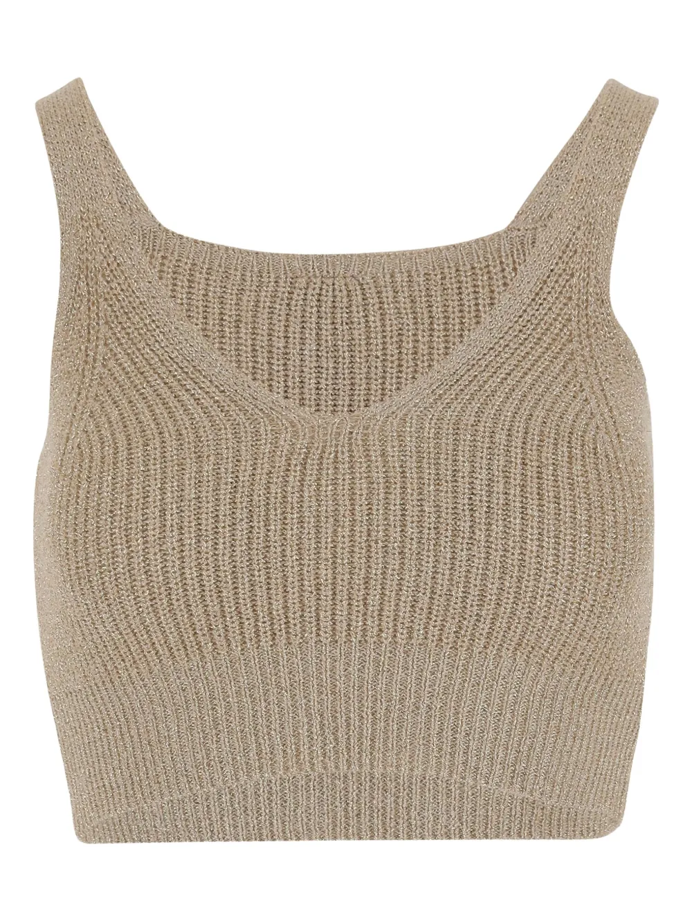 MARKET Geribbelde top Beige