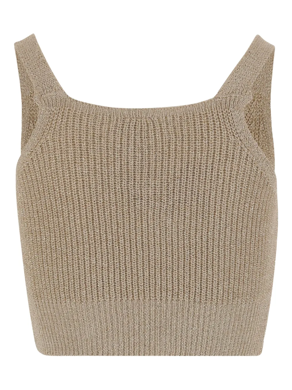 MARKET Geribbelde top Beige