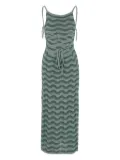 MARKET wavy-pattern open-back maxi dress - Green